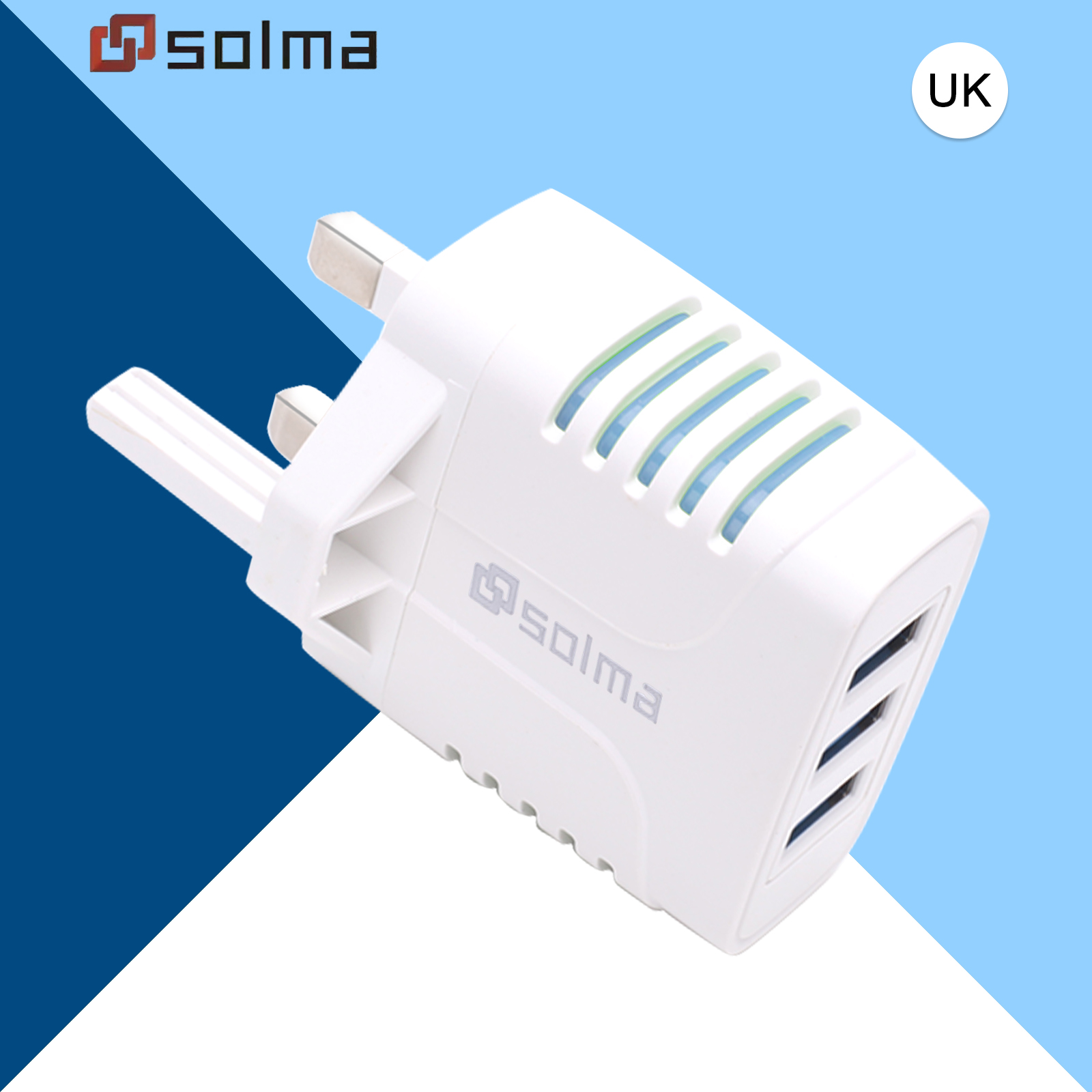 3 Ports USB LED Charging lndicator Charger Charge Candy Color For ...