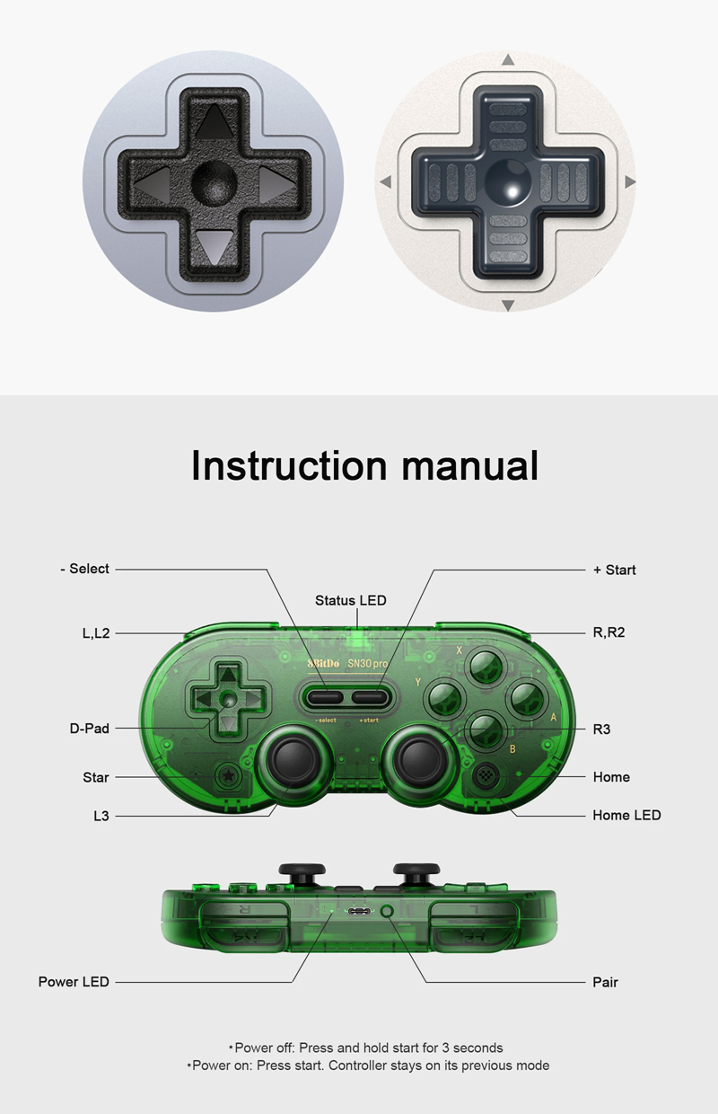 8BitDo SN30 Pro Bluetooth Gamepad Wireless Hall Effect Joysticks for ...