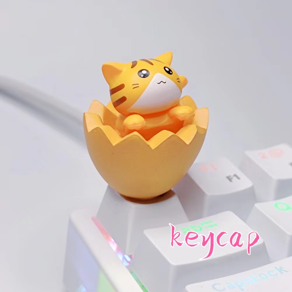 Handmade Keycap PBT Eggshell Private Cat for Mechanical Keyboard ...