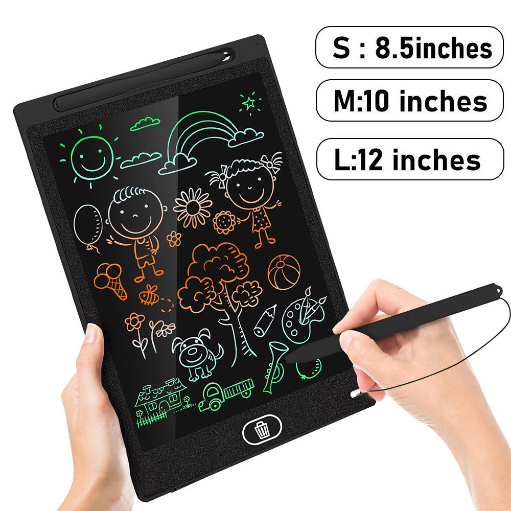 8.5/10/12 Inch Colorful LCD Writing Tablet with string for Kid 3 4 5 6 ...