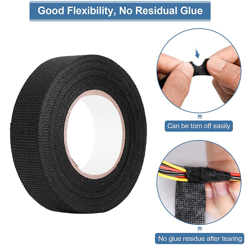 thumbnail image 2 of 15m Heat Resistant Cloth Wiring Tape – For Engine Bay, Cable Wrap, Electrical Harness 2 of 6