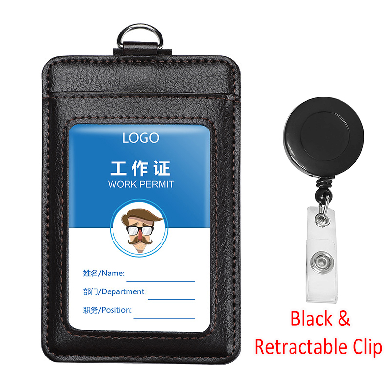 2024 NEW Genuine Leather Business Work Card Holder Fashion ID Badge ...