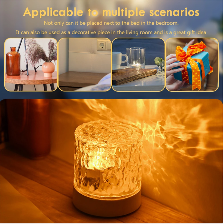 SPRISE LED Rotating Ripple Light Colorful Ambient Gift Lamp Adjustable ...
