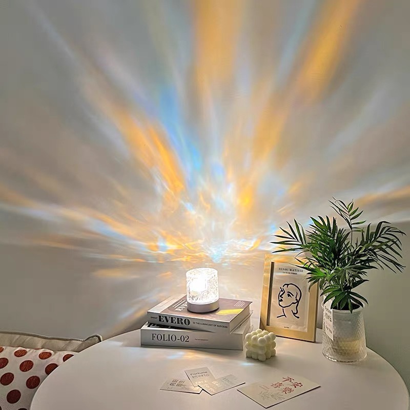 SPRISE LED Rotating Ripple Light Colorful Ambient Gift Lamp Adjustable ...