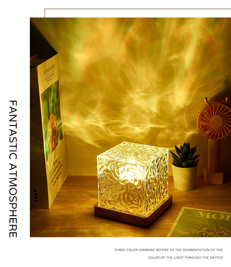 Water ripple USB atmosphere decoration 16 color crystal light LED night ...