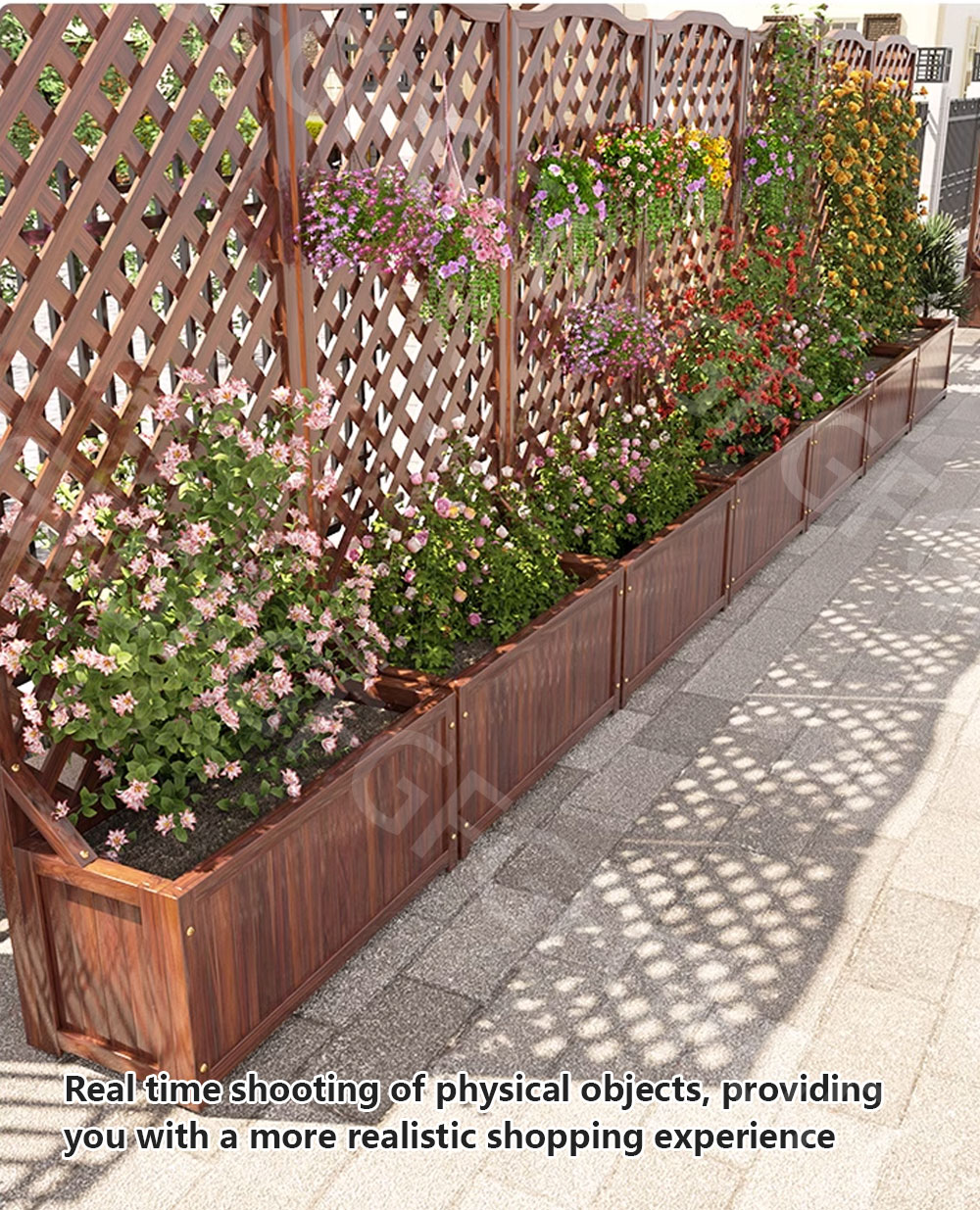 SG_FOREVERGREEN | Trellis With Planter Box Wooden Plant Rack Wood ...