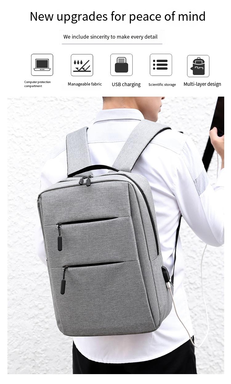 Classic Men's Computer Bag Casual Business Backpack Simple Commuter ...