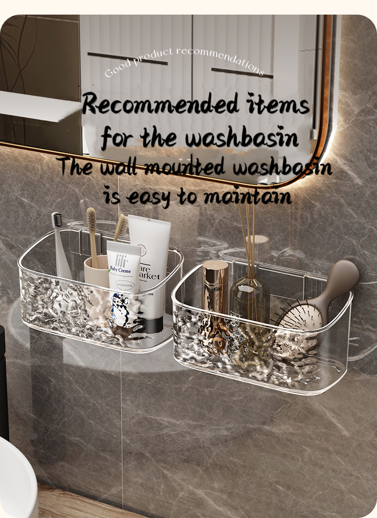 Bathroom Rack Punch Free With Drainage Holes Wall Mounted Water Ripple ...