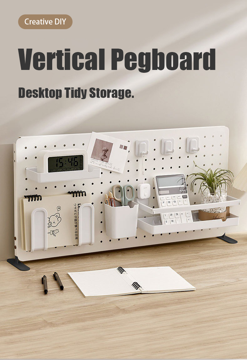 SG STOCK Metal Pegboard Multi-purpose Pegboard Peg Board Desk Organizer ...