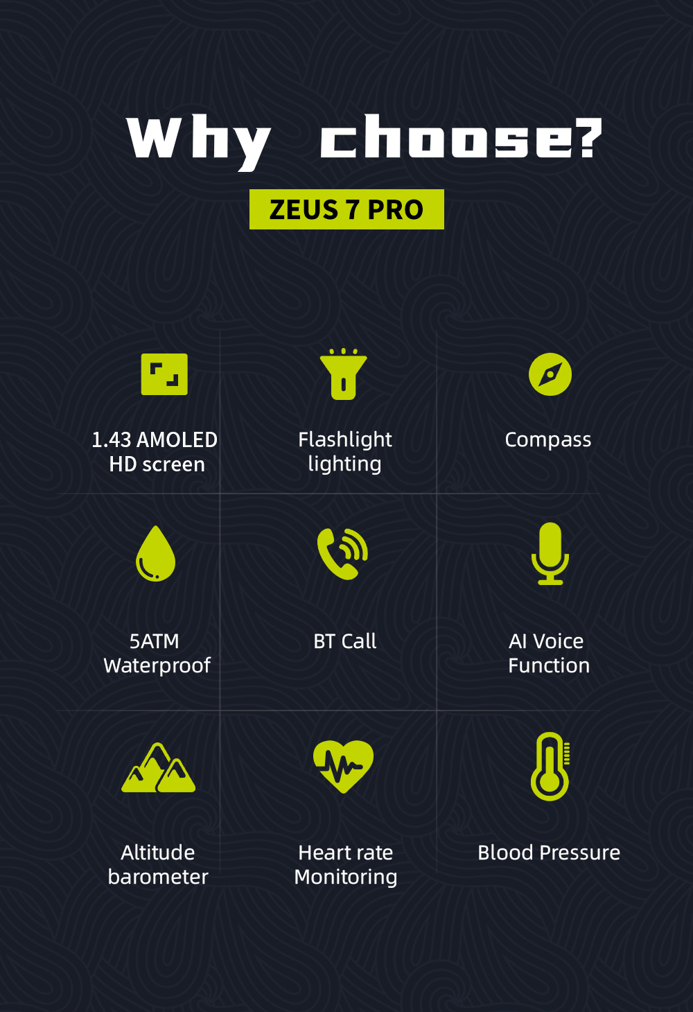 LOKMAT ZEUS 7 PRO Outdoor Smartwatch Bluetooth Talk Altitude Barometric ...