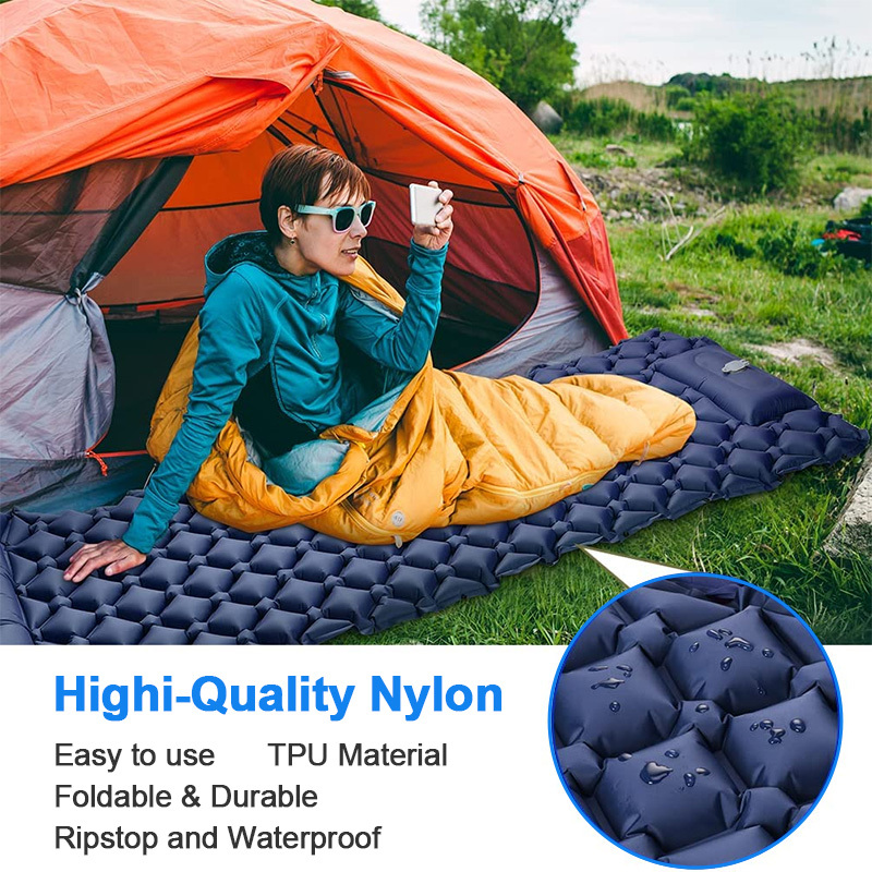 【Ship in 12h】Camping Sleeping Mat with Pillow Inflatable Mattress ...