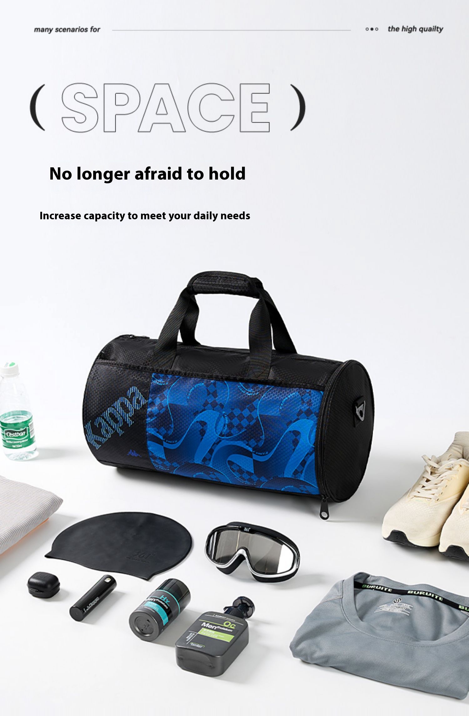 205 Clearance Kappa Fitness bag Dry wet separation swimming storage bag ...
