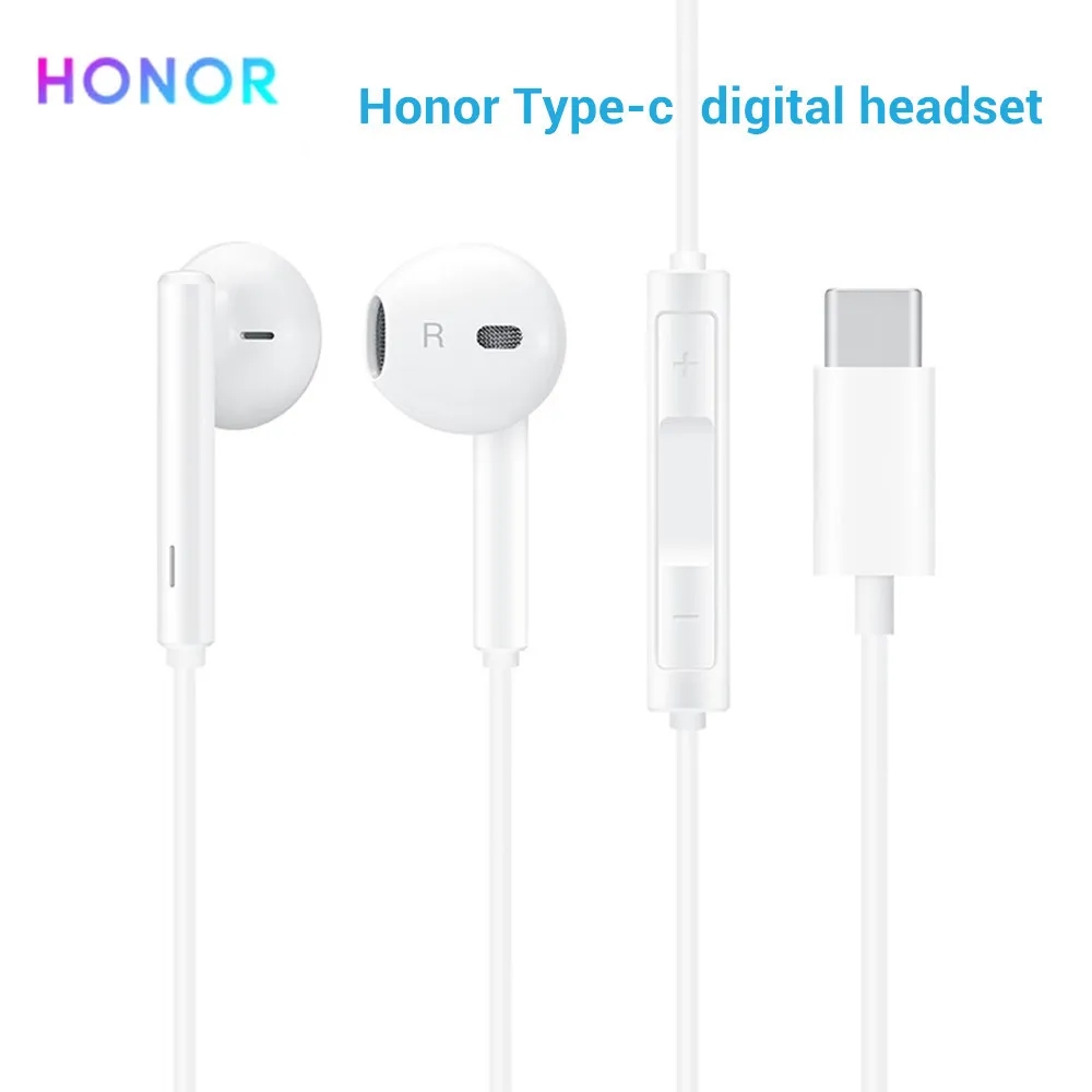 Original Honor USB Type C Earphone HIFI HD Voice Headset With Mic