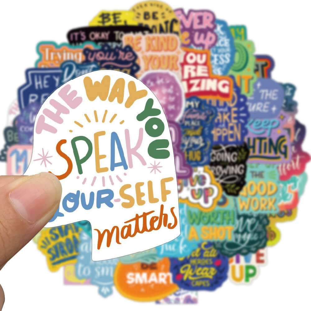 [Large Stickers]50Pcs Inspirational English Sticker for Suitcase ...