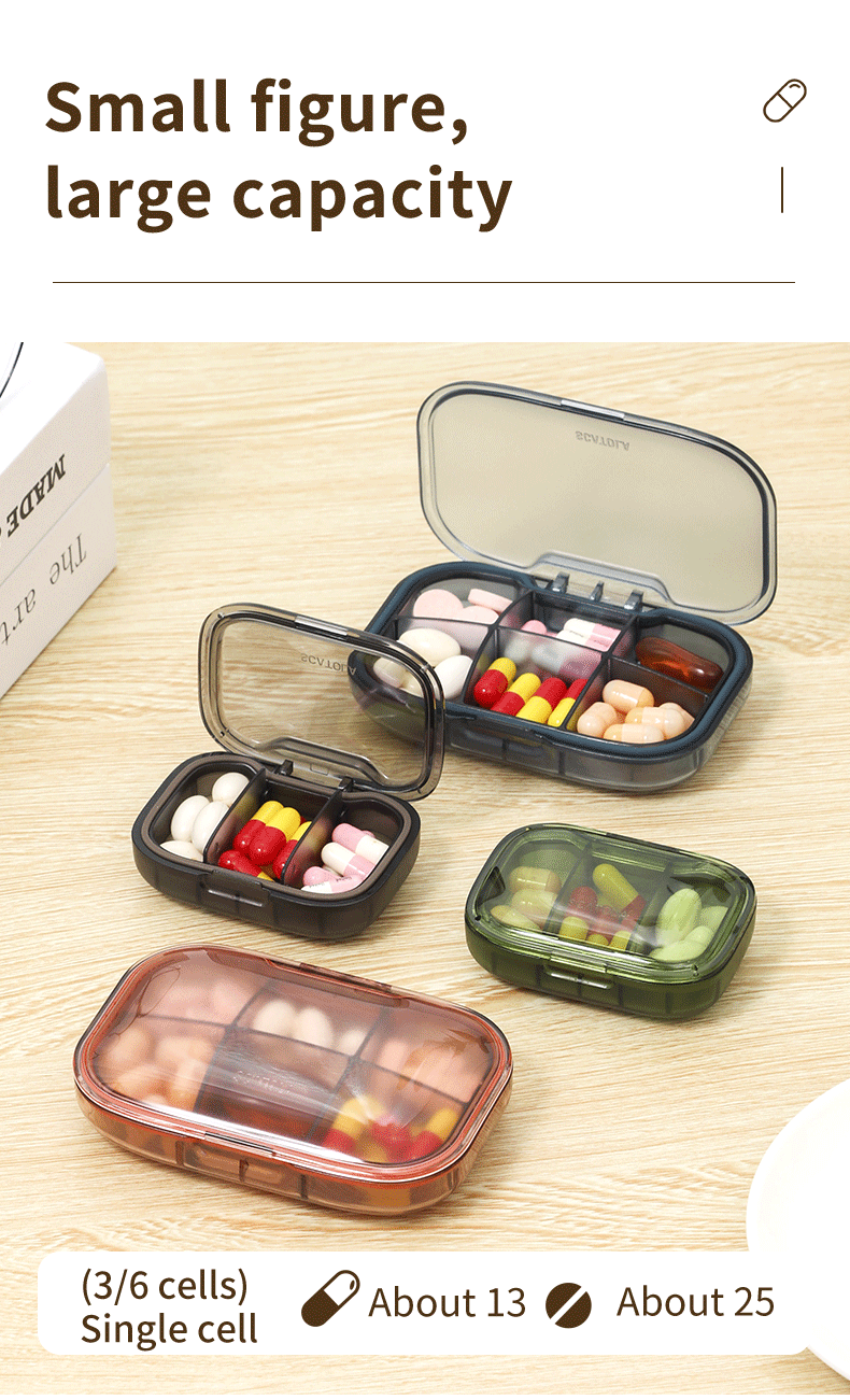 Mini Small Portable Small Pill Box Portable Sealed Sub-Packing Box ...