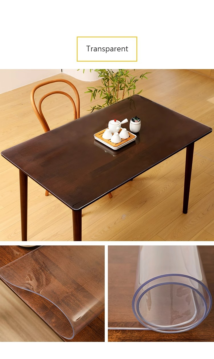 PVC Transparent Table Mat Soft Glass Waterproof And Oilproof Nowash