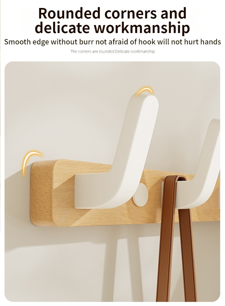 [SG Seller]LooToo Nordic Style Solid Wood White Wood Hooks Towel Hanger