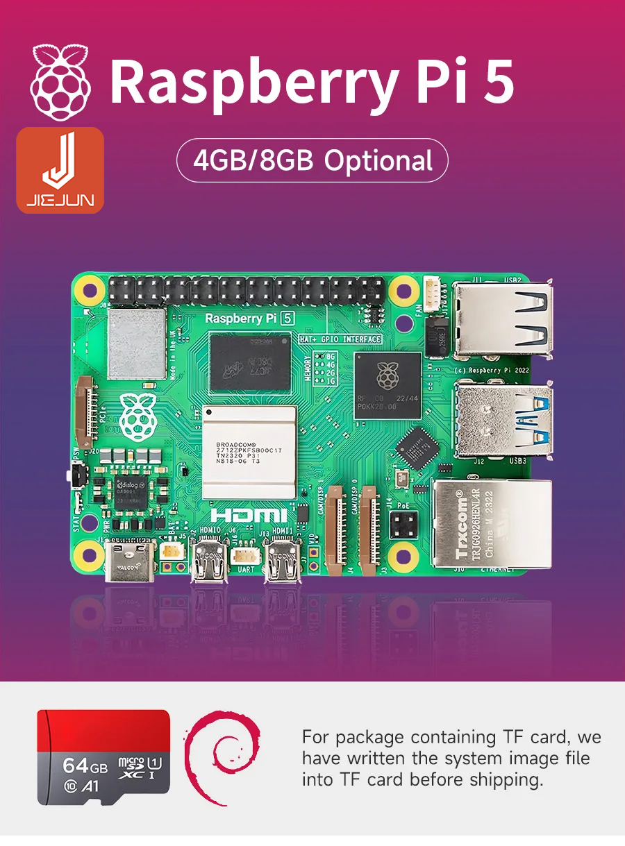 Official Original Raspberry Pi 5 4GB 8GB RAM Development Board ...