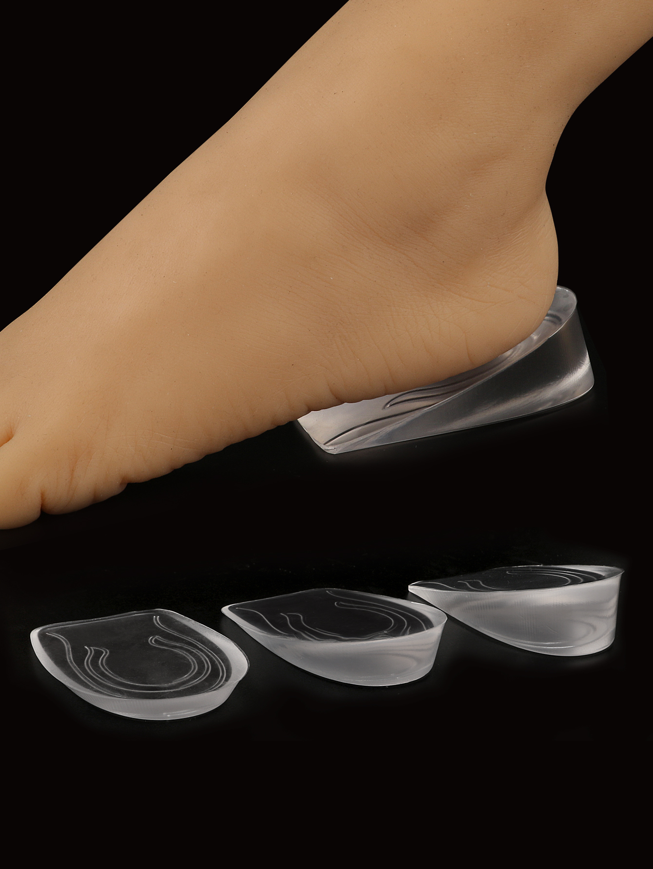 Adjustable Silicone Invisible Insoles Gel Shoe Lifts for Height ...