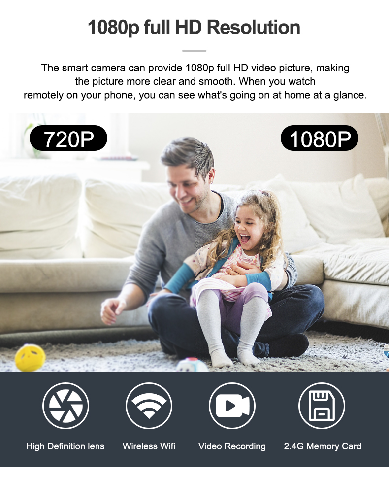 1080P HD smart camera, wireless camera, two-way voice, infrared night ...