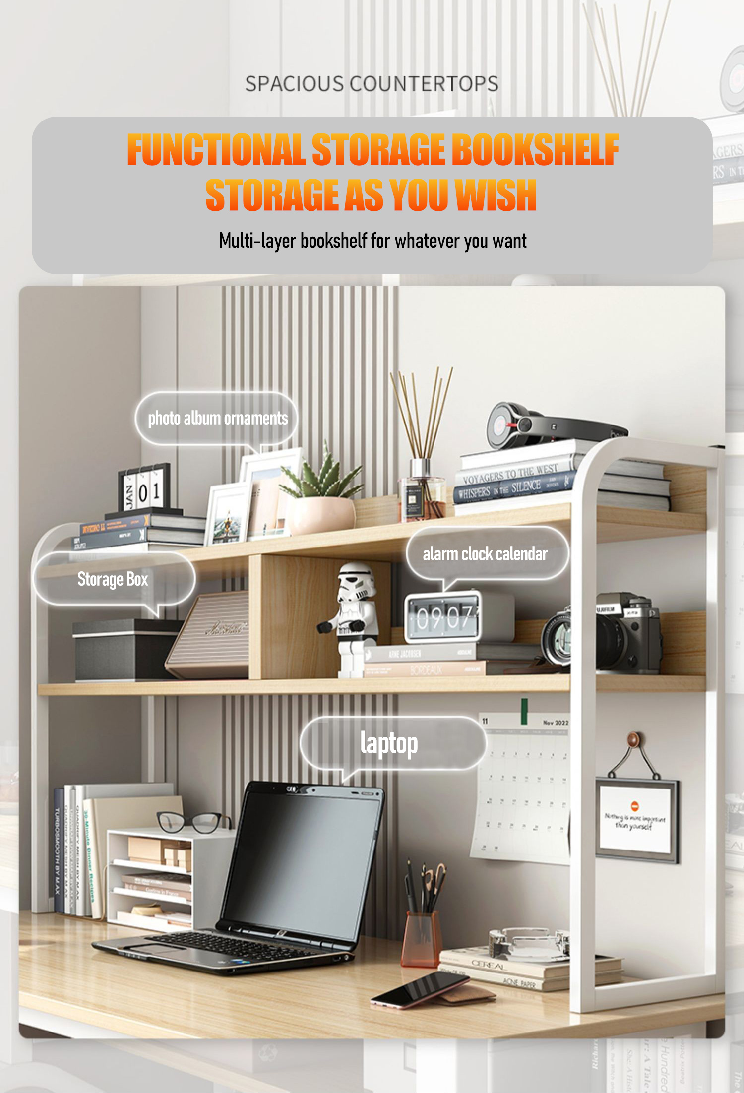 iron Computer Desk Double layer desk bedroom office student study desk ...