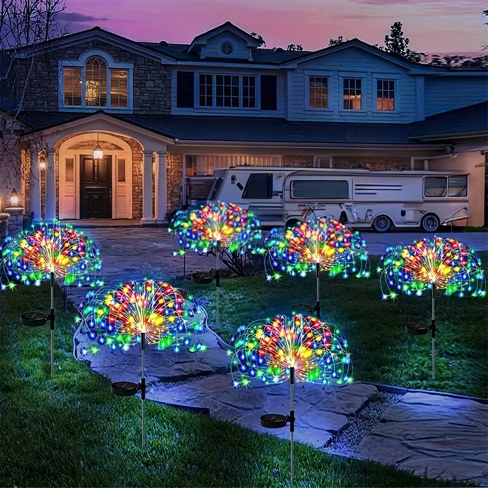420/360LED Solar Garden Firework Lights 8Mode Lighting Solar Light ...