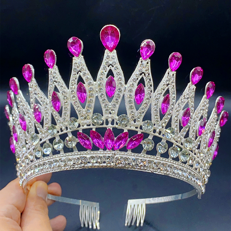 2024 Levery New Big Crystal Crown For Women Wedding Luxury Miss World ...