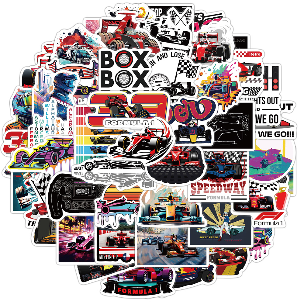 [Large Stickers]50pcs F1 Formula One Stickers Pack for Laptop Scrapbook ...