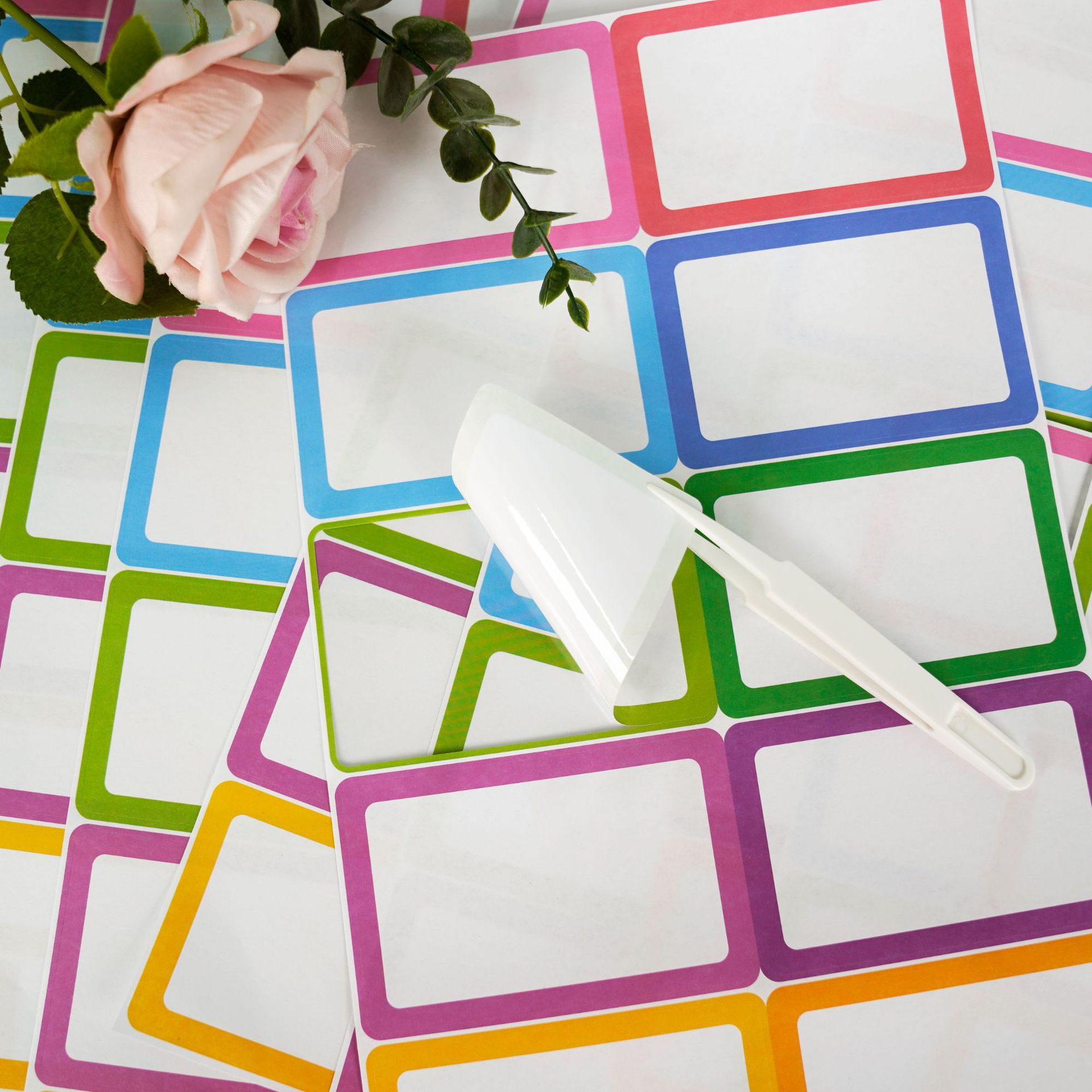 100 Pcs 10 Colors Name Tags Stickers, 2