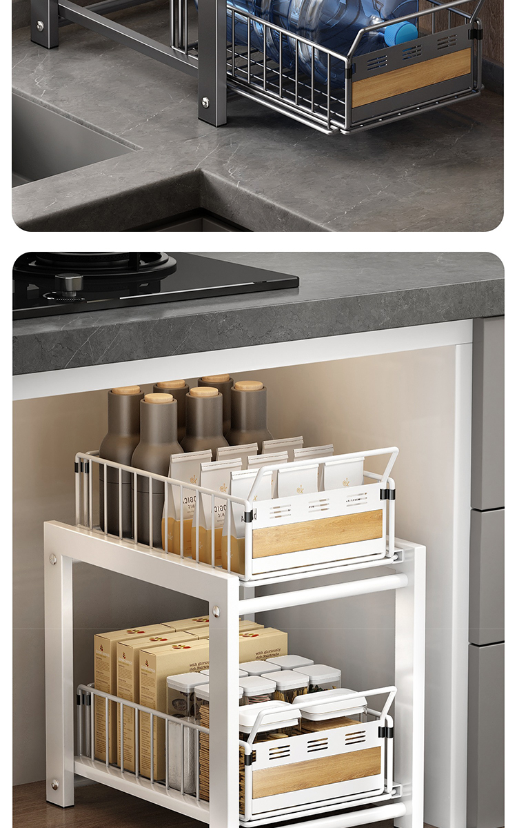 12h【SG Stock】Sink Rackunder sink organiser Kitchen Shelf Storage Spice ...