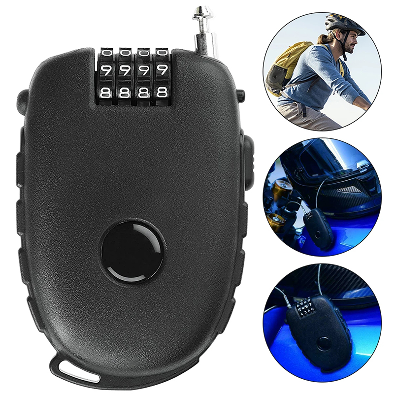 KIPRUN Cable Lock, 4 Digital Password Combination Lock, Mini Travel ...