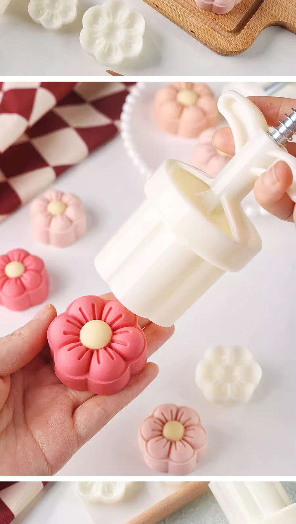 Moon Cake Rice Cake Molder Puff Pastry Chinese Flower Moon Cake