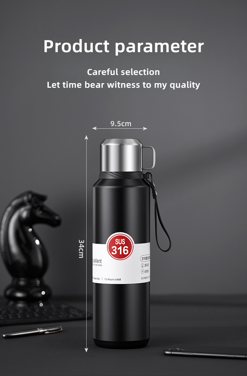 【ALLEN】800ml/1000ml/1500ml All steel with filter portable cable thermos ...