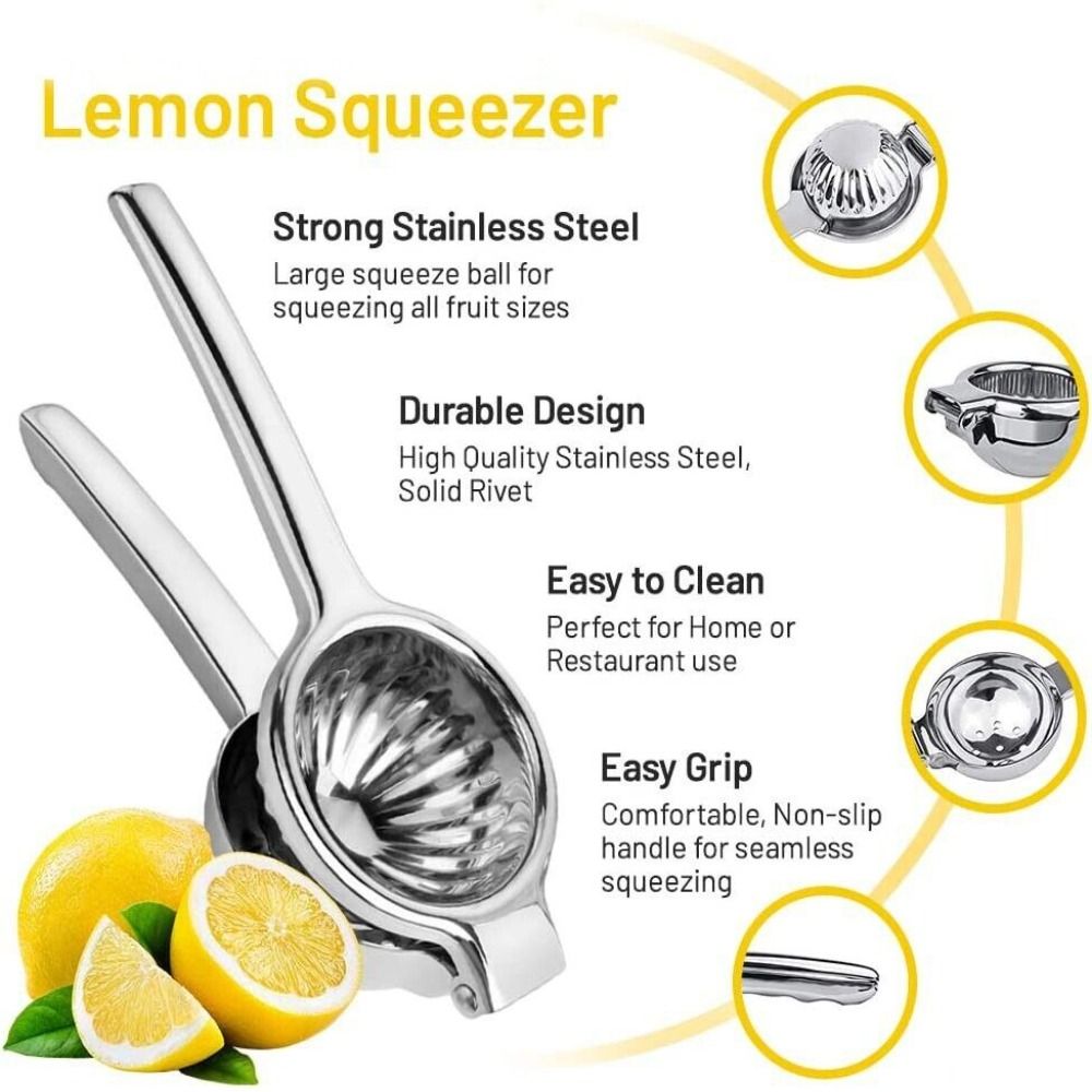PISTA Lemon Squeezers Juicer Manual Press Stainless Steel Lime Citrus ...