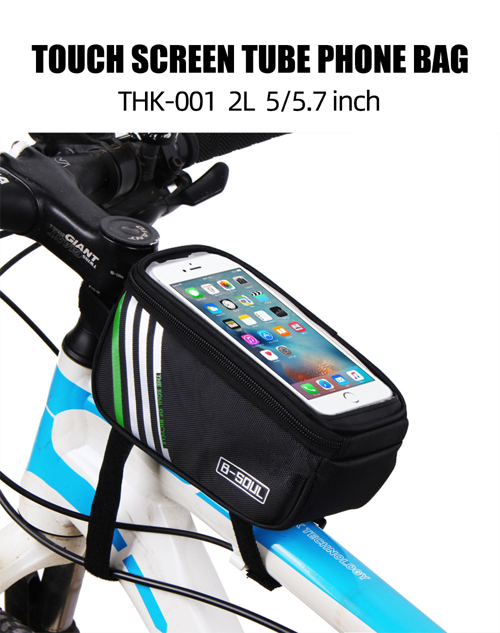 ThinkRider Bike Frame Front Top Tube Bags Bicycle Bag Cycling Touch ...