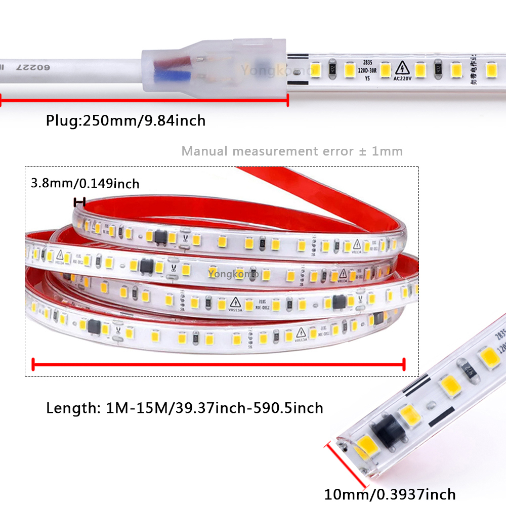 120 LEDs /M Strip Outdoor Waterproof LED Strip SMD 2835 Warm White ...
