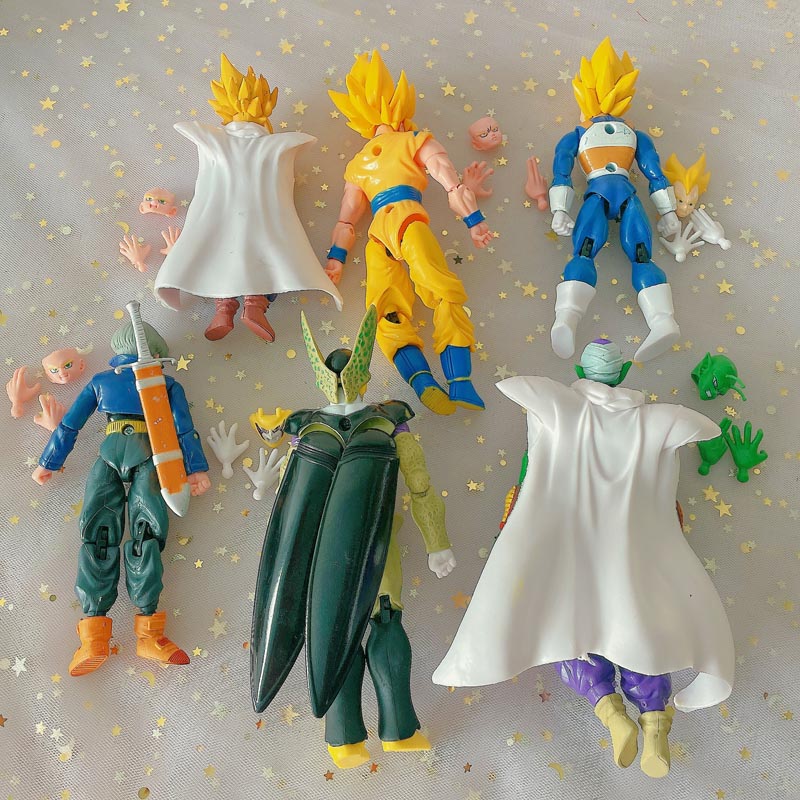 6Pcs/Set 12cm Dragon Ball Z Super Saiyan Son Goku Anime Figure Son ...