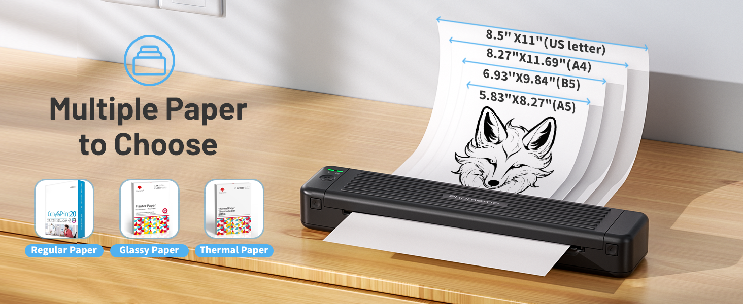 Portable 300dpi A4 Printer Support Normal/Regular Paper and A4/Legal ...
