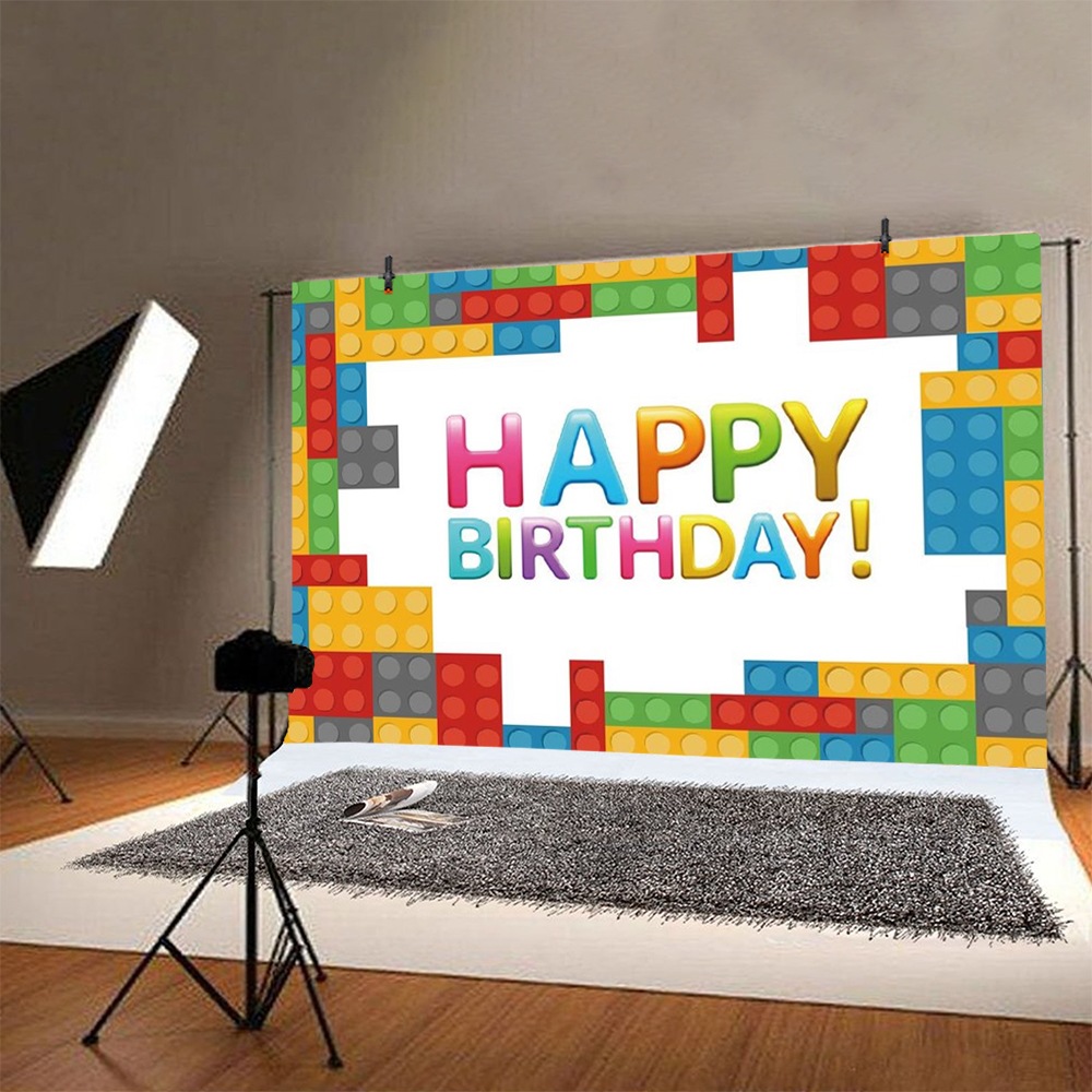 Kid Lego bricks Party decorations Tablecloth Birthday set banner cake ...
