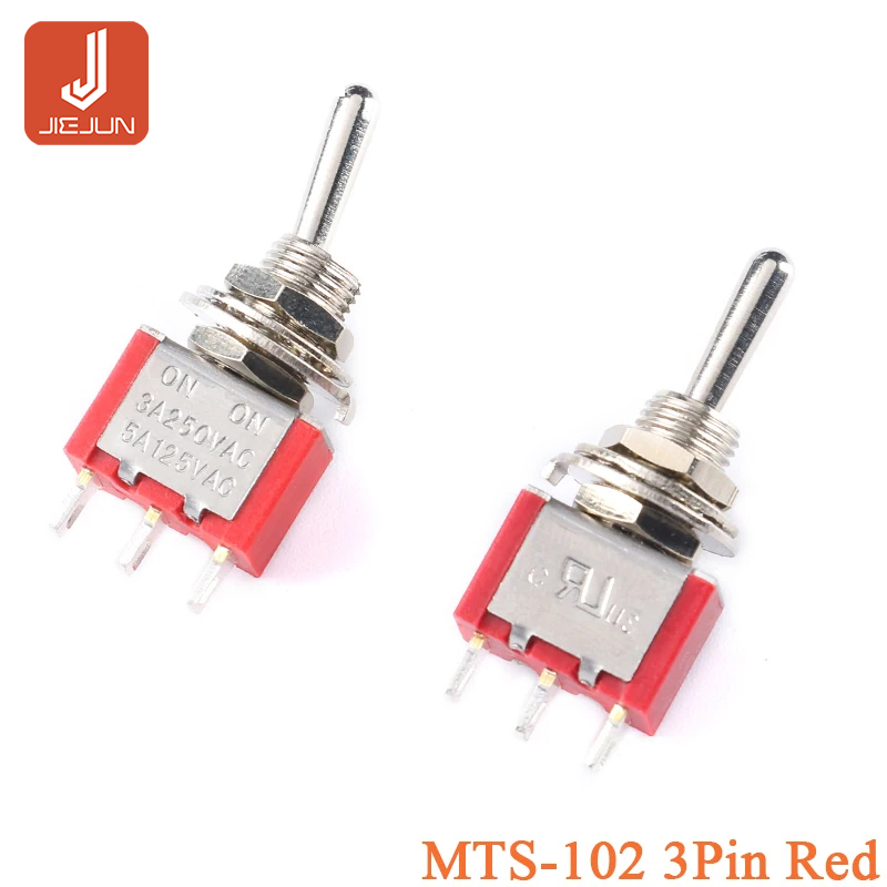 10pcs MTS-102 103 MTS-202 203 Toggle Switch 250VAC2A 125VAC6A ON-OFF-ON ...