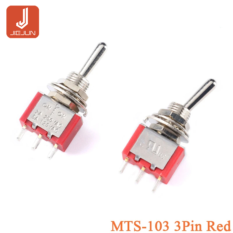 10pcs MTS-102 103 MTS-202 203 Toggle Switch 250VAC2A 125VAC6A ON-OFF-ON ...