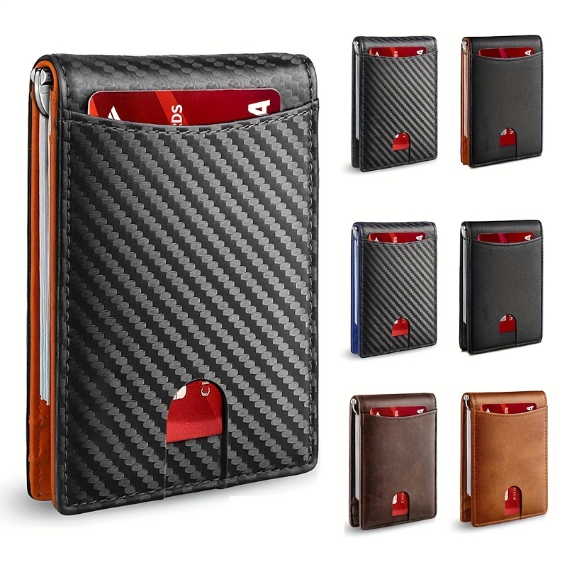 Bigant Men’s Slim Wallet With Pop-Up Card Holder – Aluminum Money Clip, RFID Blocking, Gift Box