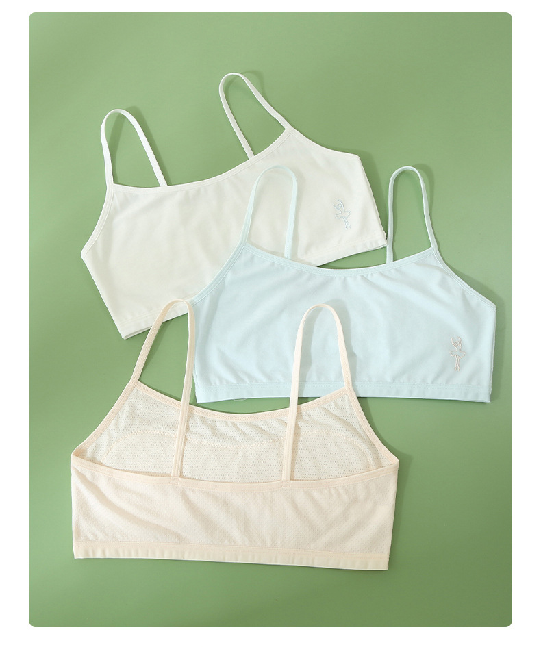 Pure Cotton Girl Lingerie Development vest kid Children underwear sling ...
