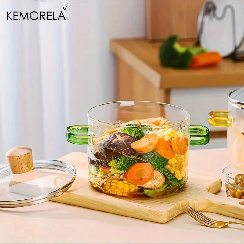 Multipurpose Cooking Pot Pan Cookware with Lid Cover Borosilicate Glass ...