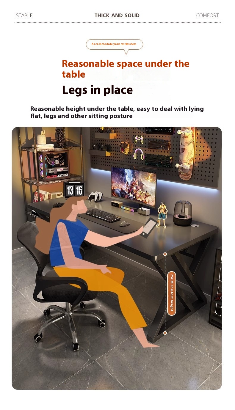 SG Curved Frame Steel Wood Computer Table, E-sport Design Study Desk ...
