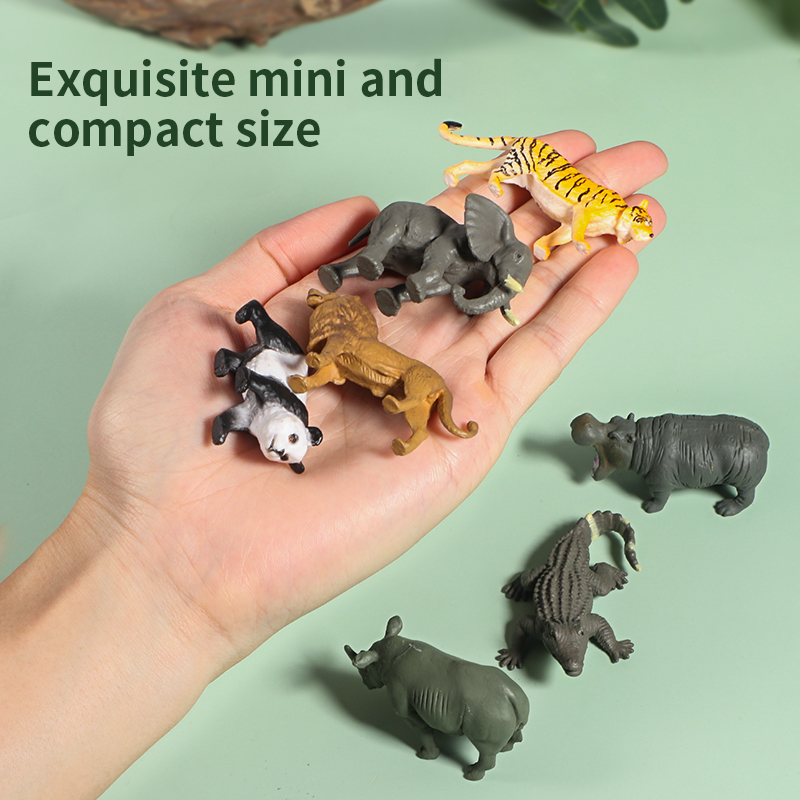 12pcs Mini Small Jungle Animal Set Realistic Wild Plastic Animals ...