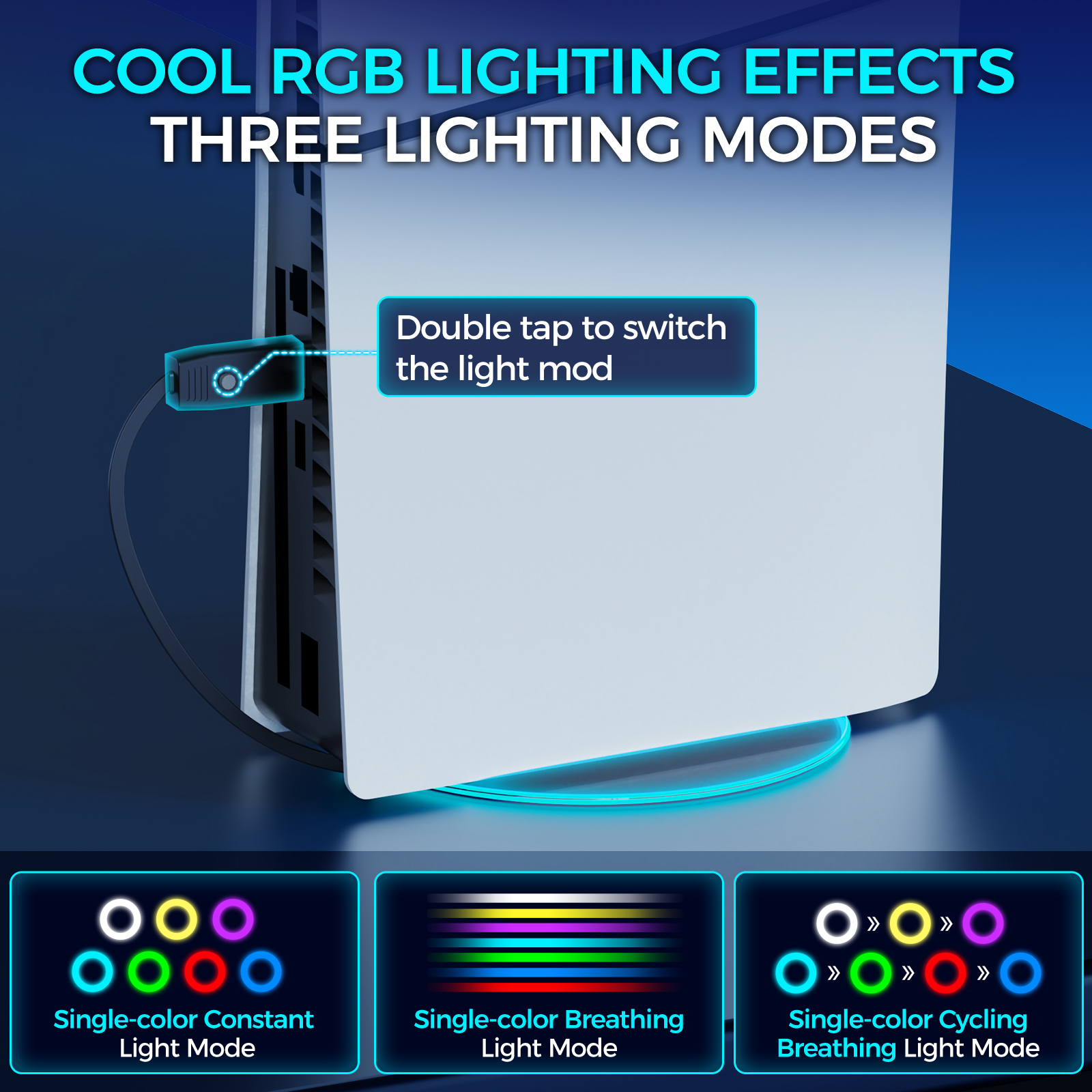 IINE RGB Vertical Stand for PS5 & Slim & Pro / RGB Lighting Disc ...