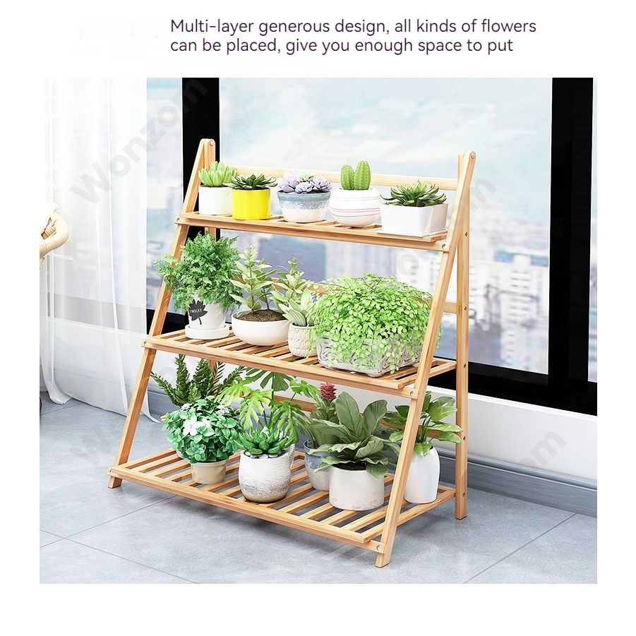 WONZOM Anti-corrosion Iron Flower Rack Floor-to-ceiling Multi-storey ...