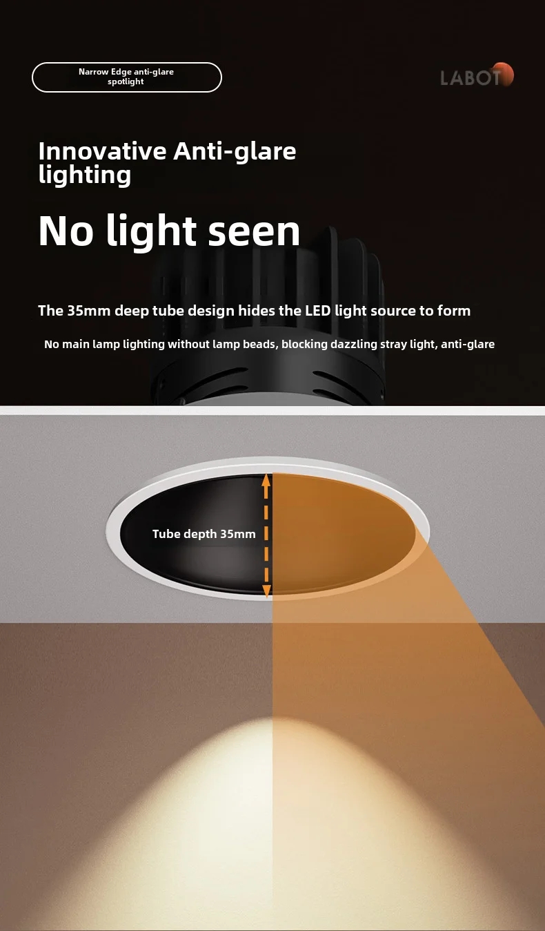 24 Degree Dimmable Narrow Side Spotlight Cob Anti-Glare Spotlight ...