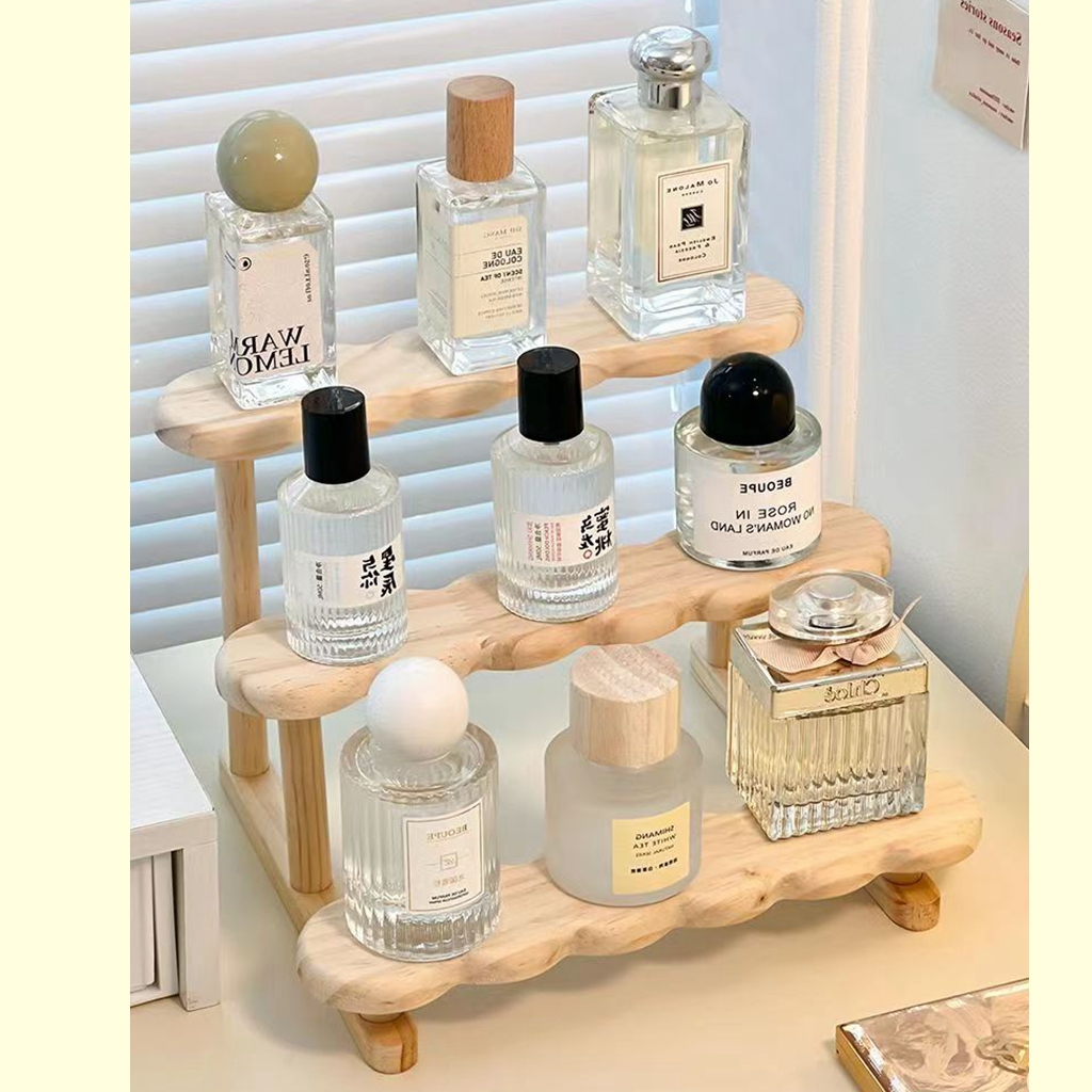 3 Layer Solid Wood Display Rack Stand Perfume Jewelry Toys Storage ...